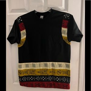 T-Shirt accented with Afrocentric fabric